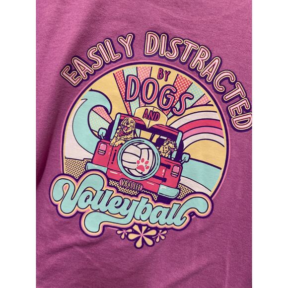 Volleyball T Shirt Size Large Purple volleyball dogs Jeep - Picture 1 of 4